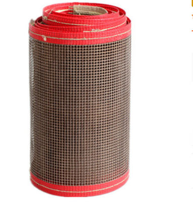 ผิวที่ไม่ติดกับสายพานขนส่งอุณหภูมิสูงที่มีสีน้ําตาล PTFE ที่เคลือบด้วยเส้นแก้ว
